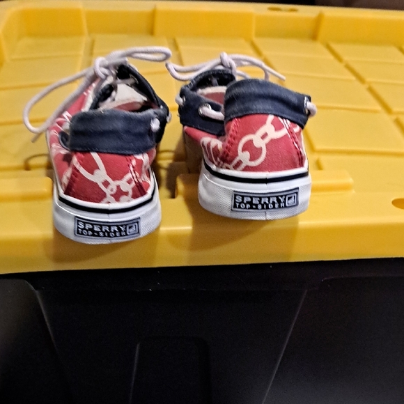 Sperry Womens Red and Navy Moccasins Size7 B112 - Picture 3 of 3